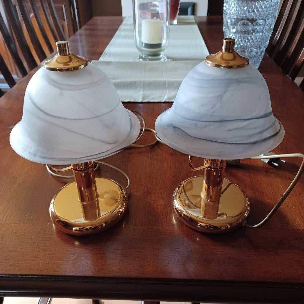 2 Murano tafellampjes, Ophalen, Zo goed als nieuw, Glas, Minder dan 50 cm
