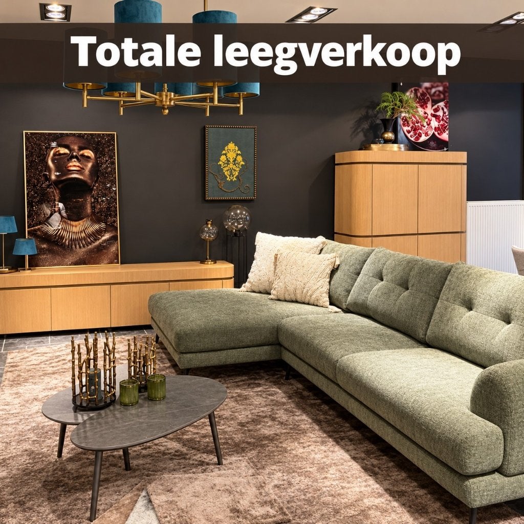 Hoeksalon 290 cm van €1.985 naar €990 – leegverkoop, Ophalen, Nieuw, Vierpersoons of meer