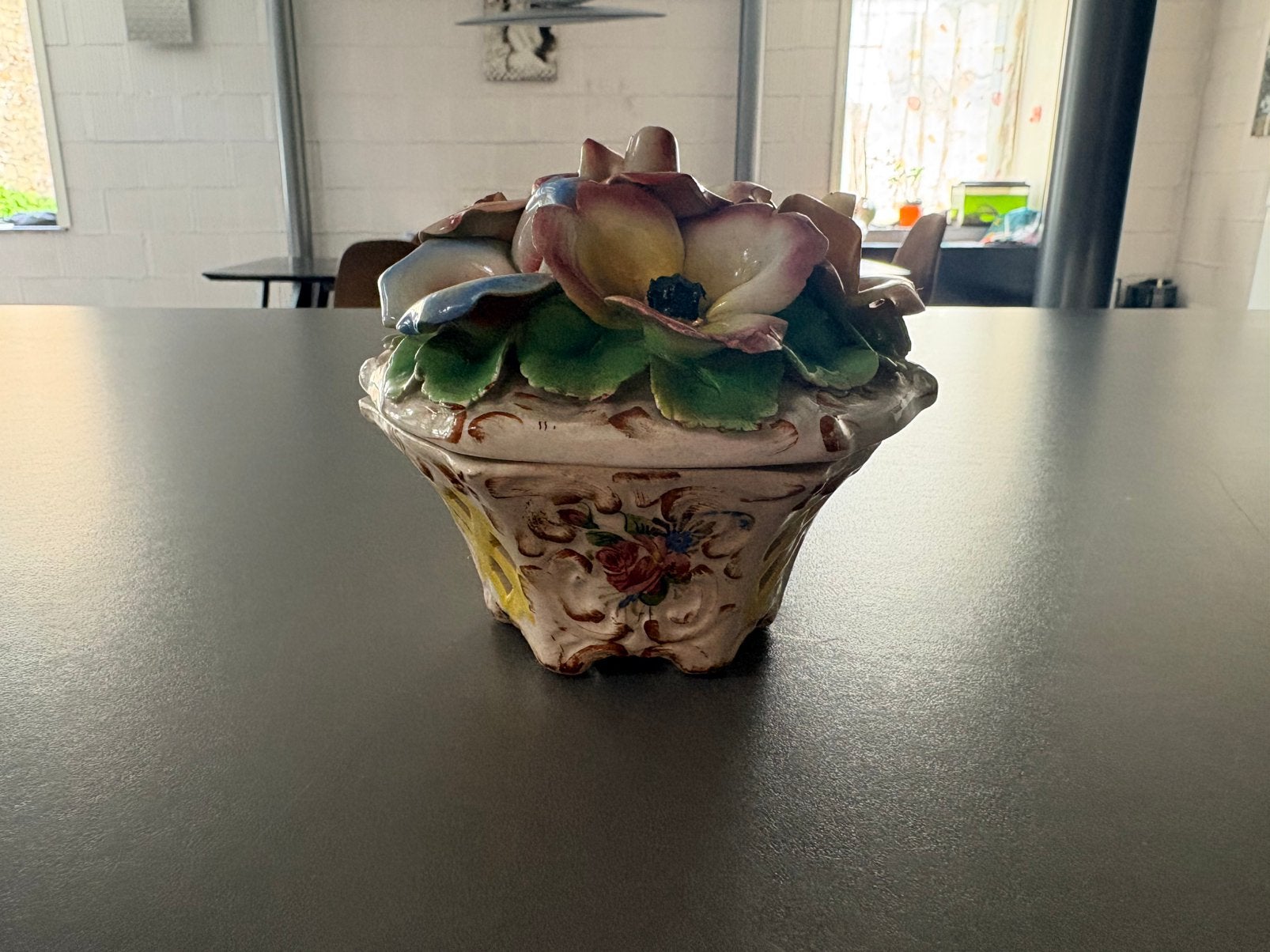 Splendide Céramique Florale Artisanale, Antiek en Kunst, Antiek | Vazen, Verzenden
