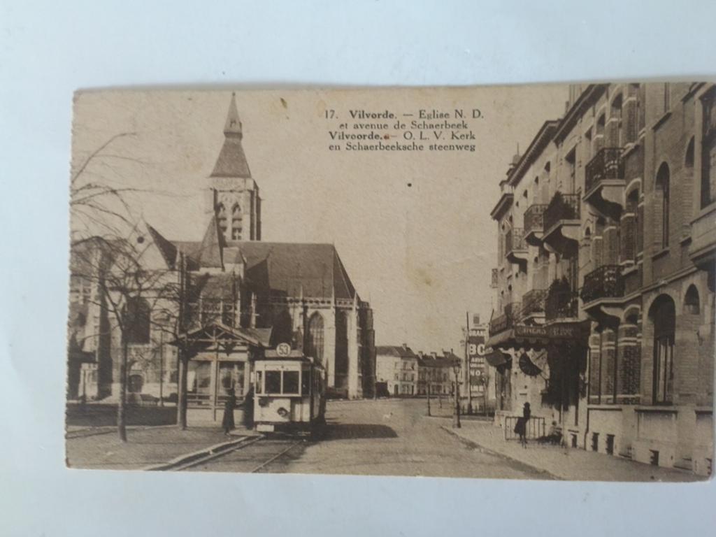 VILVORDE ÉGLISE N.D. ET AVENUE DE SCHAERBEEK avevc un tram, Envoi, 1920 à 1940, Affranchie, Brabant Flamand