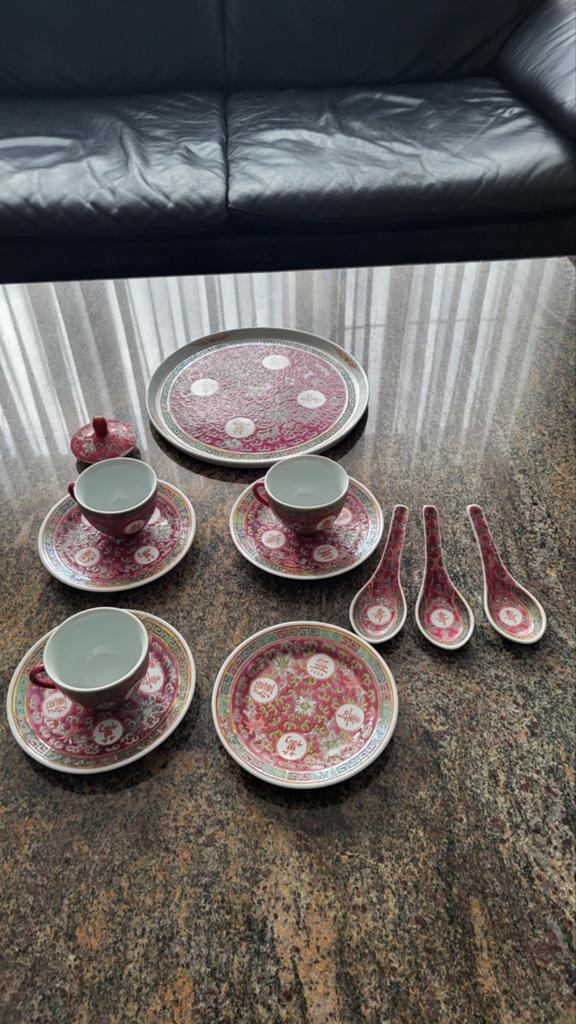Prachtige antiek koffieservies made in China, Antiek en Kunst, Ophalen of Verzenden