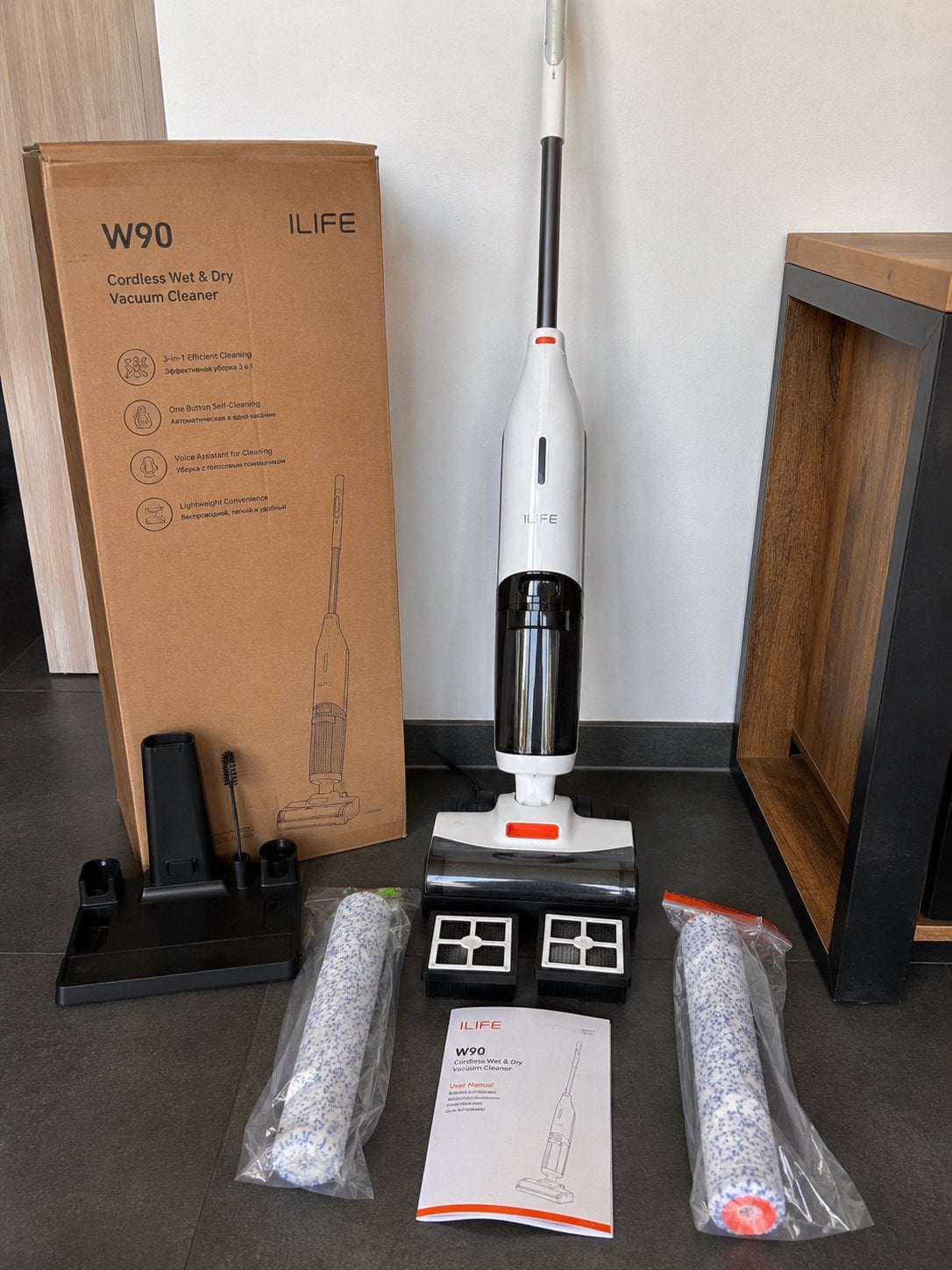 ILIFE W90 Steel 3-in-1 nat & droog stofzuiger, Electroménager, Aspirateurs, Station de charge, Enlèvement ou Envoi, Réservoir