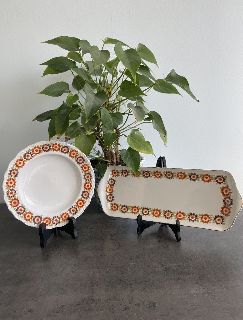 Assiette de service et plateau en porcelaine vintage, Enlèvement