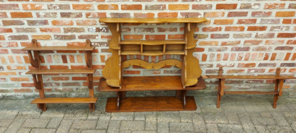 4 rustieke massief houten wandrekken, Maison & Meubles, Accessoires pour la Maison | Étagères murales & Rayons de bibliothèque