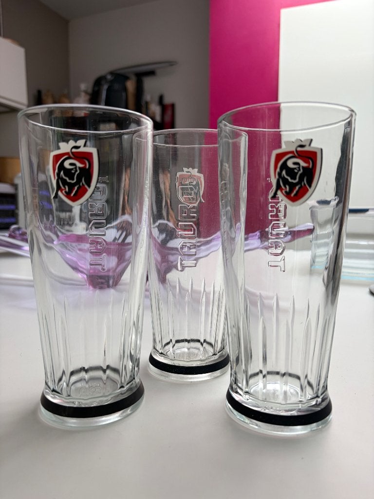 3 verres Jupiter Tauro – 33 cl, Collections, Verres & Petits Verres, Enlèvement ou Envoi, Comme neuf, Verre à bière