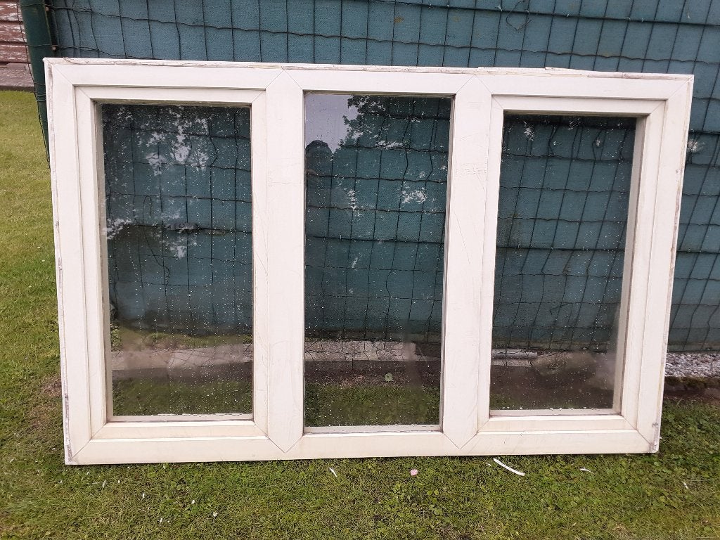 PVC raam compleet, Doe-het-zelf en Bouw, Glas en Ramen, Gebruikt, Gevelraam of Ruit, 120 tot 160 cm, 160 cm of meer, Ophalen