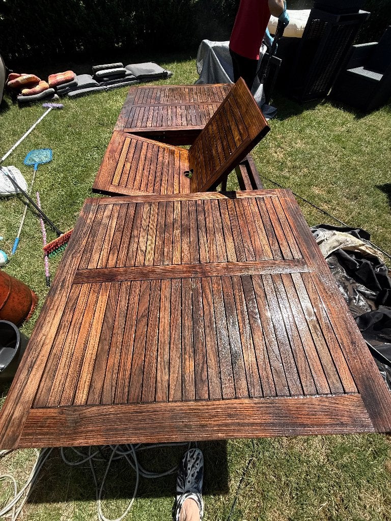 Table de terrasse en teck, Jardin & Terrasse, Enlèvement, Utilisé, Rectangulaire, Bois