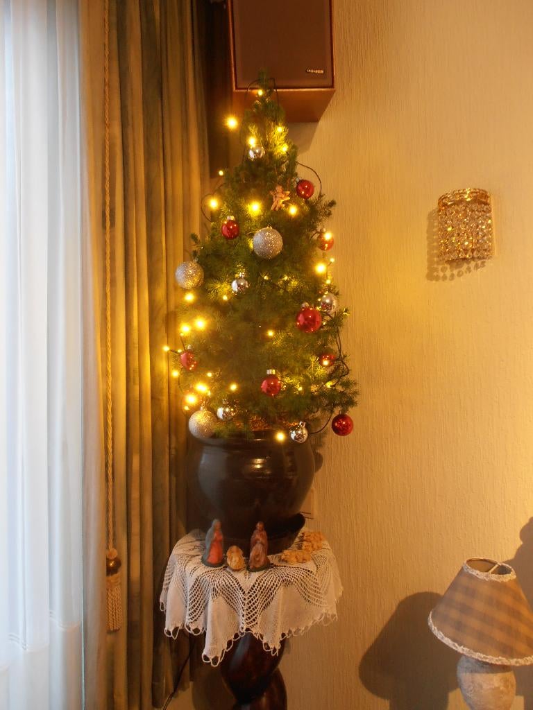 Kerstboom + Houten kerstboom, Huis en Inrichting, Ophalen, Zo goed als nieuw, Groen, Kunststof
