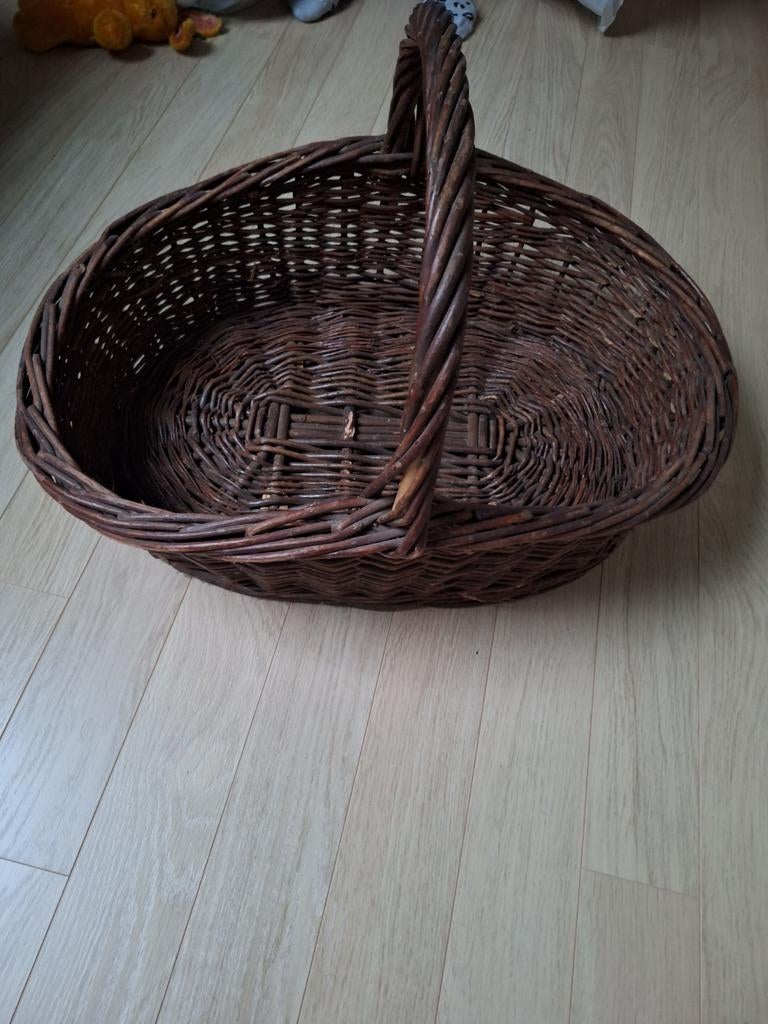 Oude vintage rieten mand 60x35cm, Antiek en Kunst, Ophalen