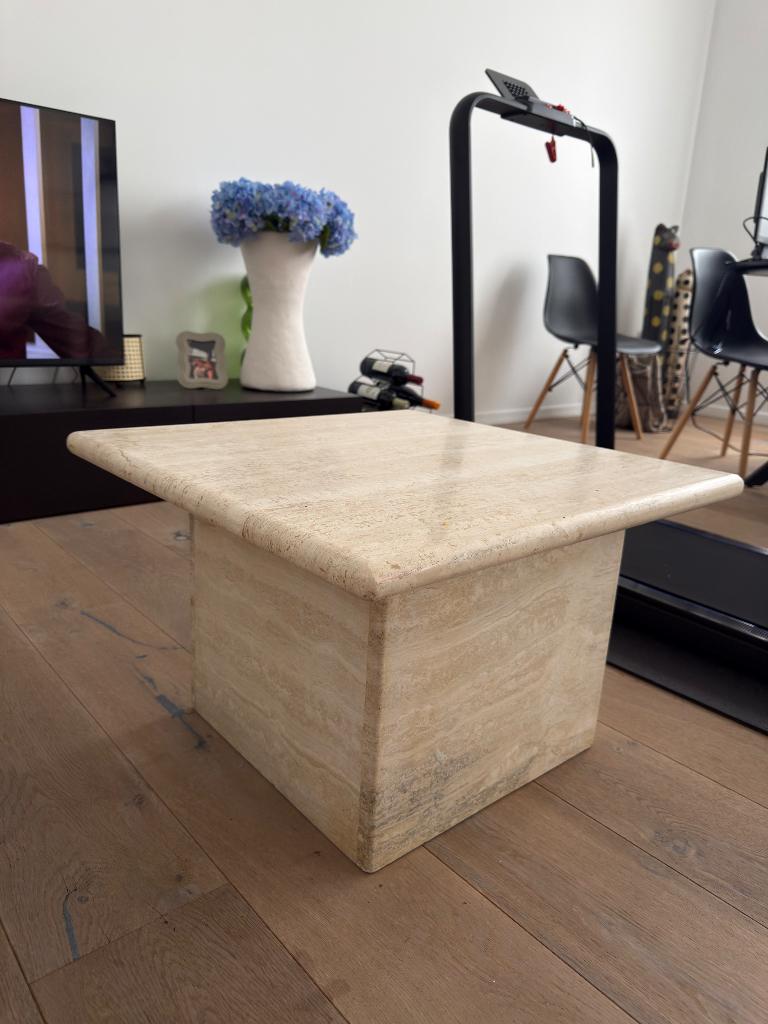 Travertin salontafel, Huis en Inrichting, Ophalen, Overige materialen, Gebruikt, 50 tot 100 cm