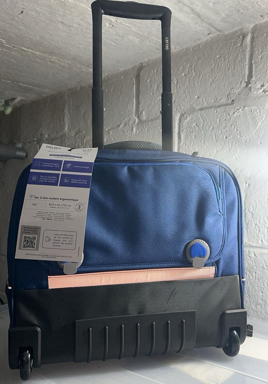 sac à dos à roulettes ergonomique Delsey 100€, Enlèvement, Neuf, Roulettes