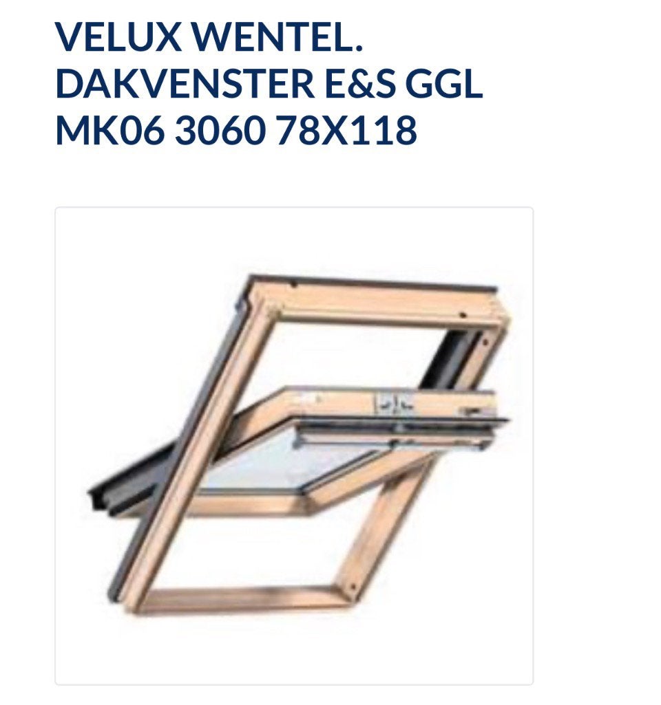 VELUX GGL MK06 3060 E&S (78x118) + LSB MK06 2000 afwerking, Doe-het-zelf en Bouw, Ophalen, Nieuw, Dakraam, Dubbelglas