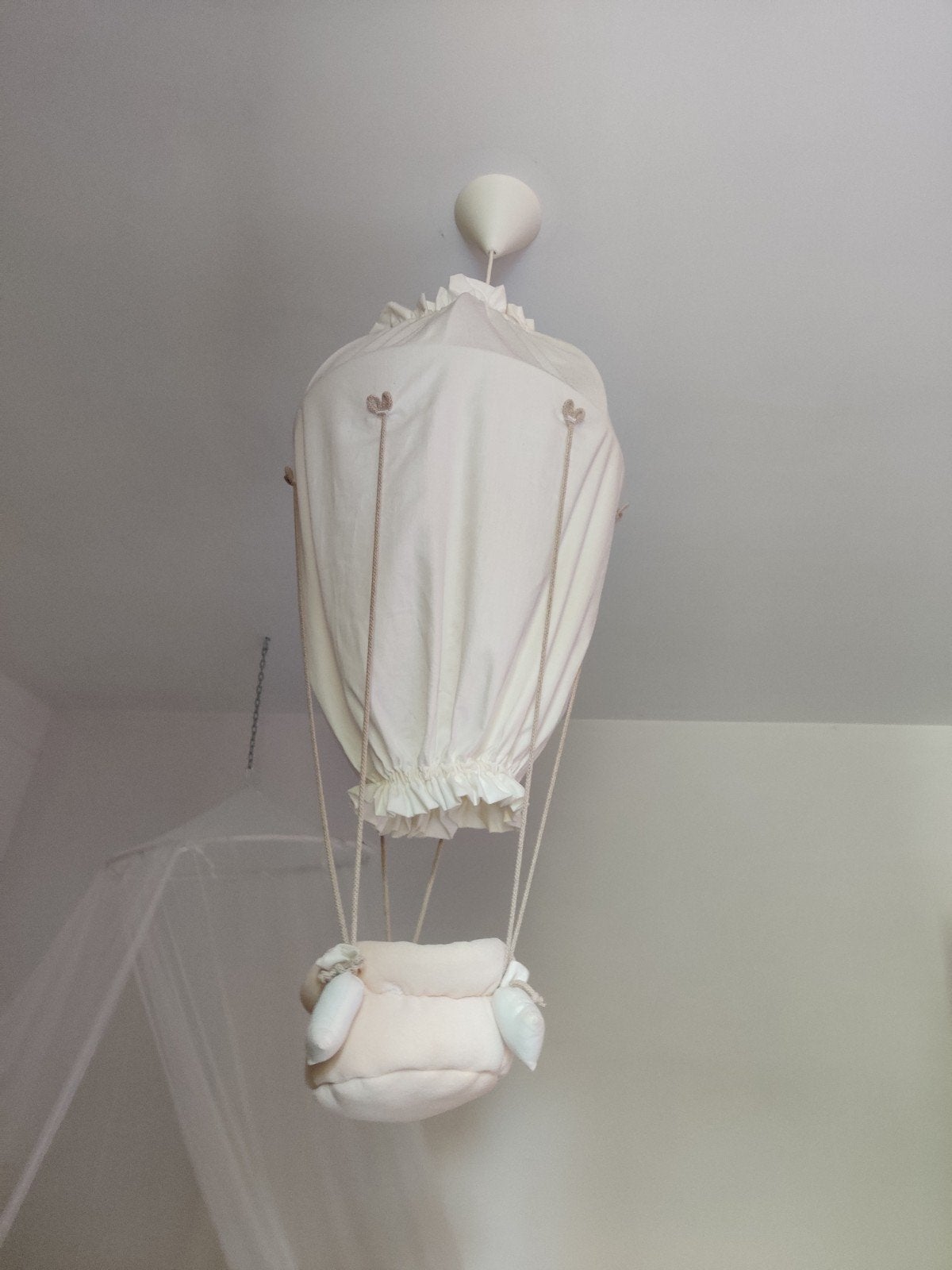 Hanglamp luchtballon, Ophalen, Zo goed als nieuw, Natuurlijk materiaal, E27 (groot)
