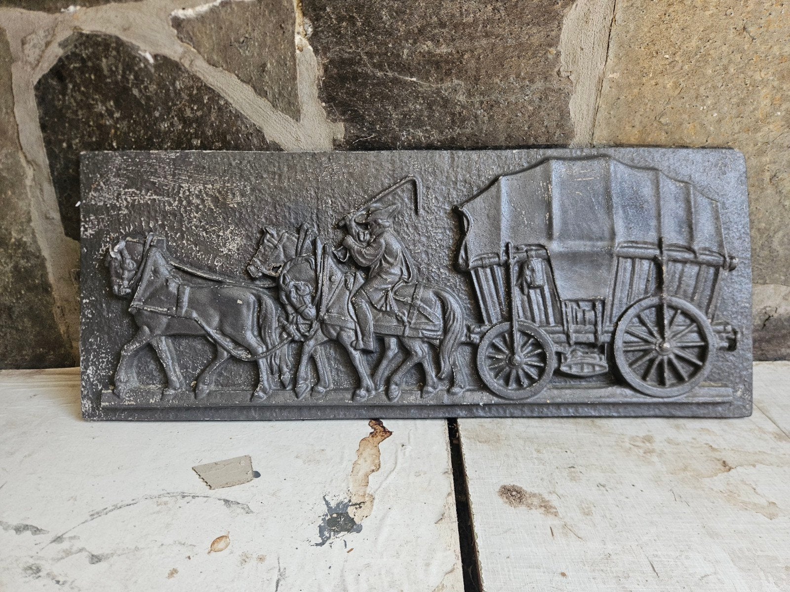 Mooie wandplaat voor buiten of binnen., Gebruikt, Decoratieobject, Ophalen of Verzenden, Bruin