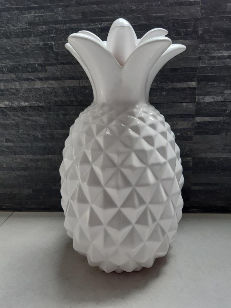 Grote helderwitte decoratieve ananas, Huis en Inrichting, Ophalen, Zo goed als nieuw