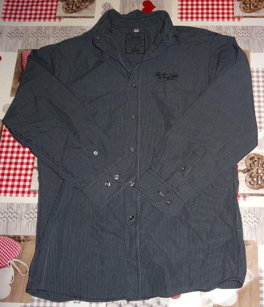 158 13 ans Chemise à manches long ligné noir comme neuf, Enlèvement ou Envoi, Comme neuf, Garçon, Chemise ou Chemisier