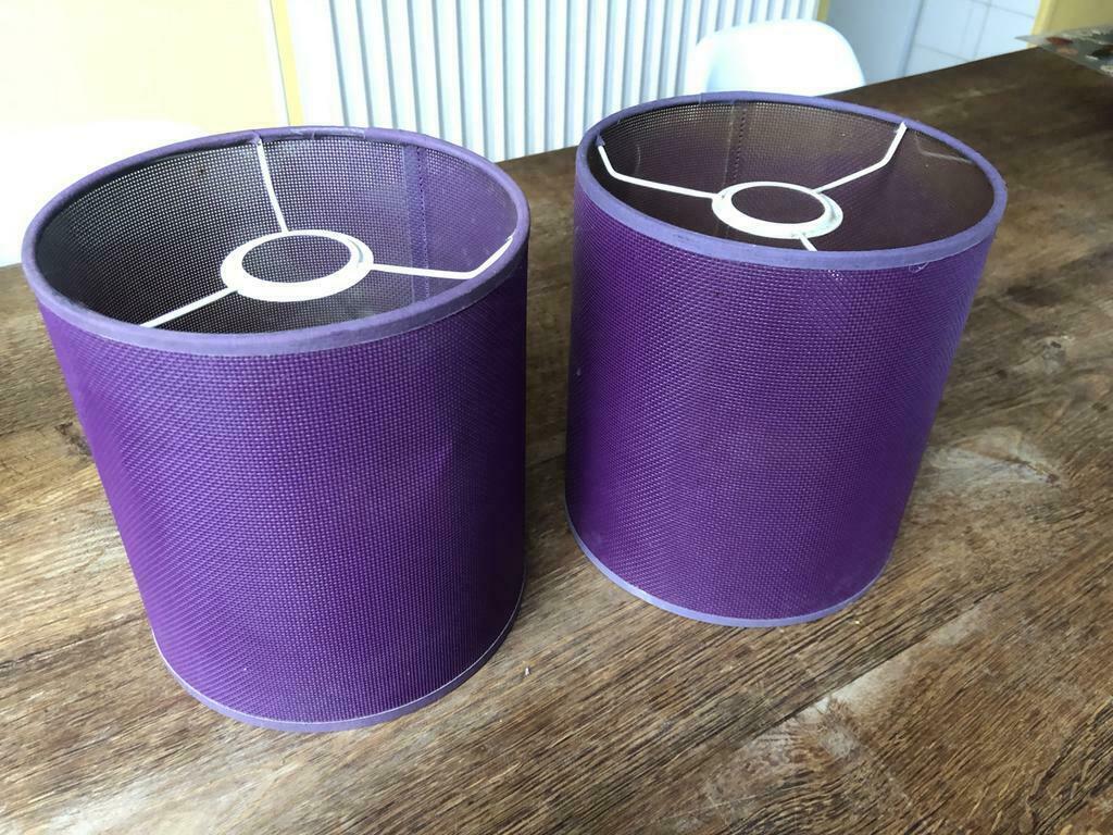 Abats-jours mauve/violet 20x18 lot de 2, Utilisé, Rond