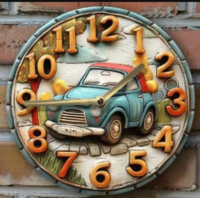 Horloge murale ronde vintage en métal - Oldtimer (20cm)