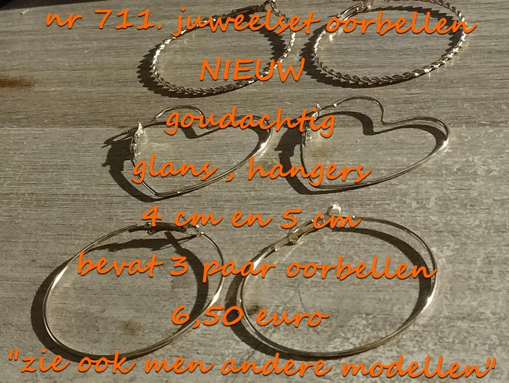 711. Parure : boucles d'oreilles, NEUF, frais de port inclus, Neuf, Or, Autres matériaux, Pendantes