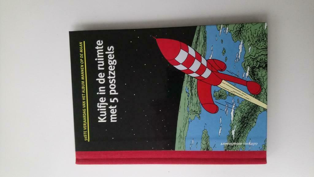 Kuifje in de ruimte met 5 postzegels BCB, Neuf, Enlèvement ou Envoi, Une BD, Hergé