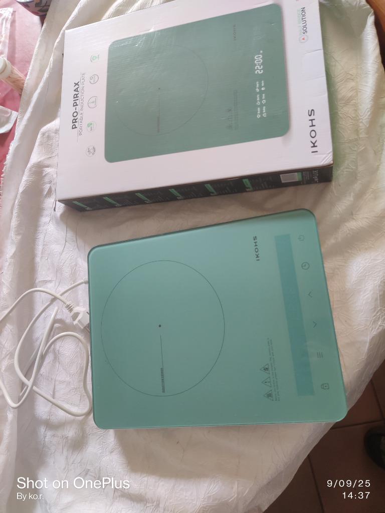 Plaque a induction ikoh pro pirax vert 2200w, Enlèvement ou Envoi, Comme neuf, Autres technologies, All-in-one