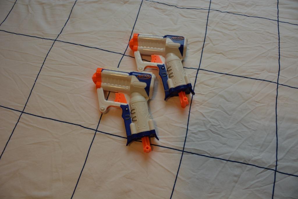 2x Nerf gun Triad Ex 3 Elite 2x3 pijltjes manueel laden, Enlèvement, Utilisé