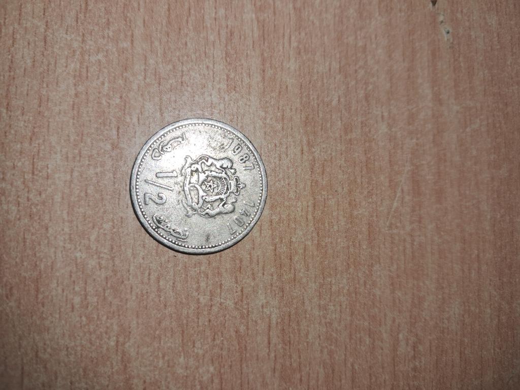 1/2 Dirham Marokko 1987, Ophalen of Verzenden, Overige landen, Losse munt