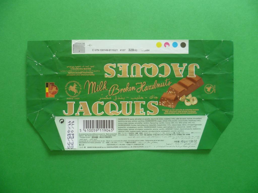 Chocolade Jacques chocolat emballage omslagen wikkels 1990, Collections, Enlèvement ou Envoi, Utilisé