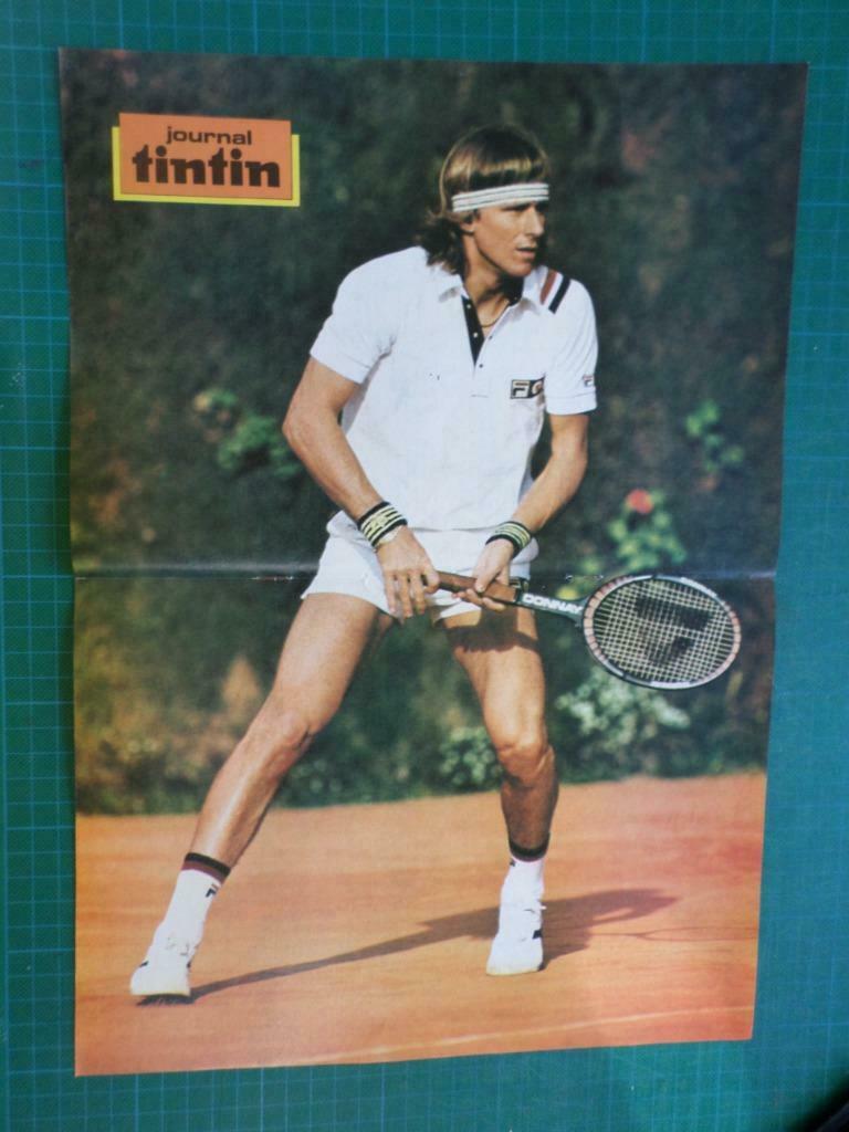 Bjorn Borg - poster + couverture tintin - 1980, Enlèvement ou Envoi, Rectangulaire vertical, A1 jusqu'à A3, Utilisé
