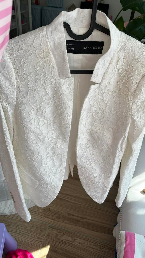 Blazer femme zara dentelle blanc M, Ophalen of Verzenden