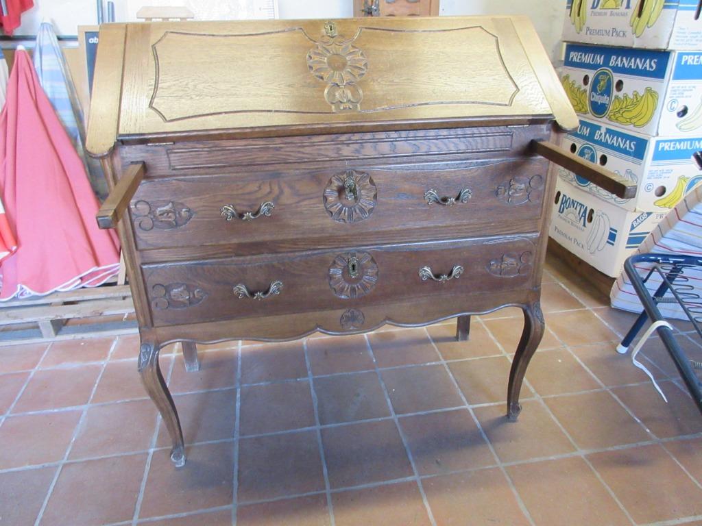 ancien meuble secrétaire avec tiroirs et plan de travail, Enlèvement