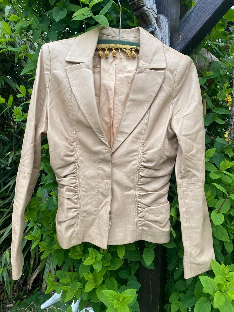lederen vest, maat smal, Ophalen of Verzenden, Zo goed als nieuw, Maat 38/40 (M), Beige