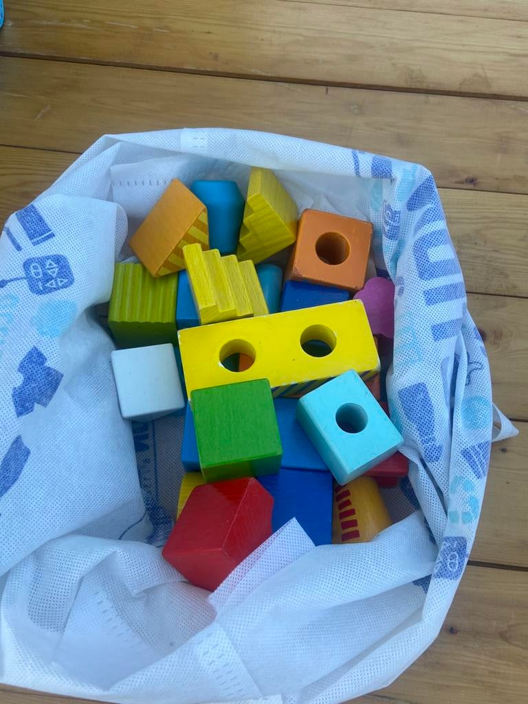 Houten speelgoed, Kinderen en Baby's, Speelgoed | Bouwstenen, Ophalen, Zo goed als nieuw