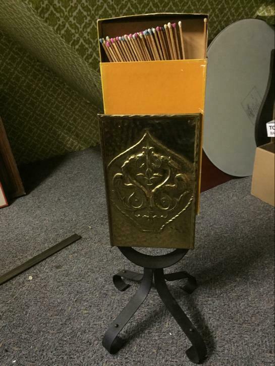 Koperen staander met lange lucifers, Antiek en Kunst, Antiek | Brons en Koper, Ophalen, Koper