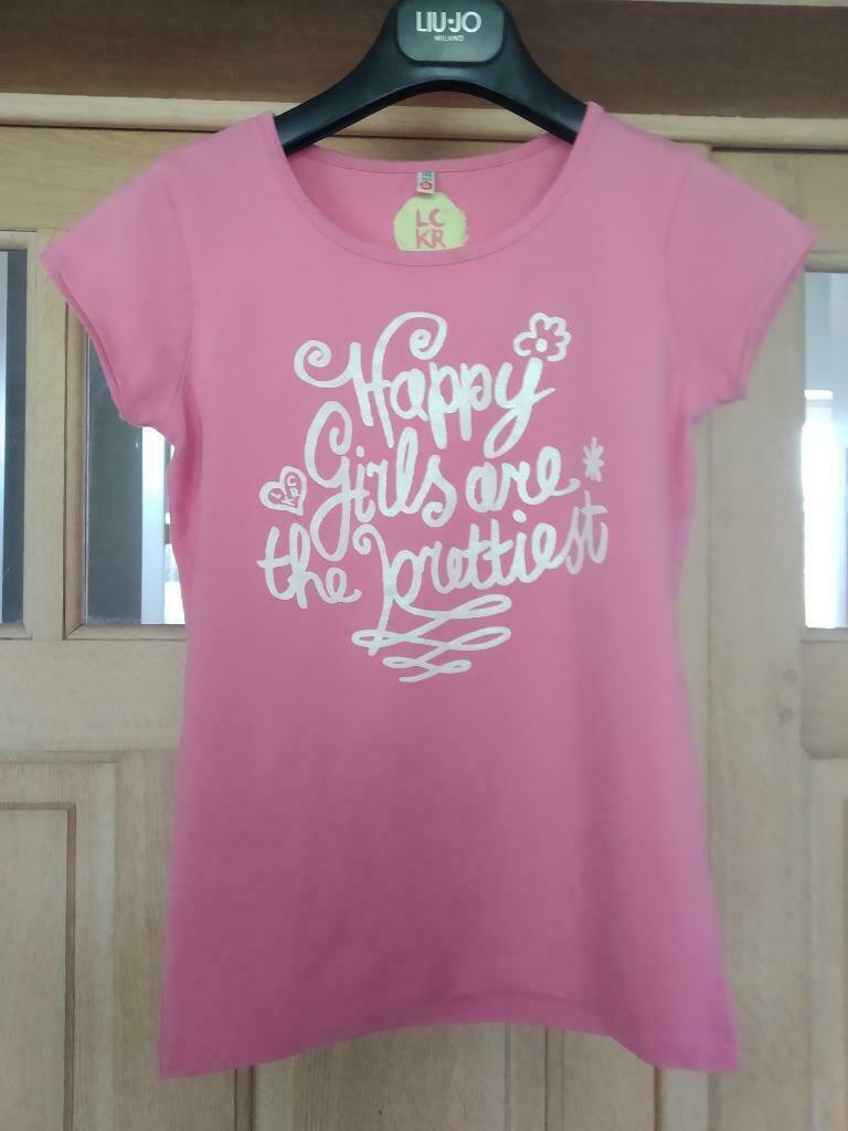 roze t-shirt met opschrift merk LC-KR maat 146-152, Kinderen en Baby's, Meisje, Ophalen of Verzenden, Zo goed als nieuw, Shirt of Longsleeve