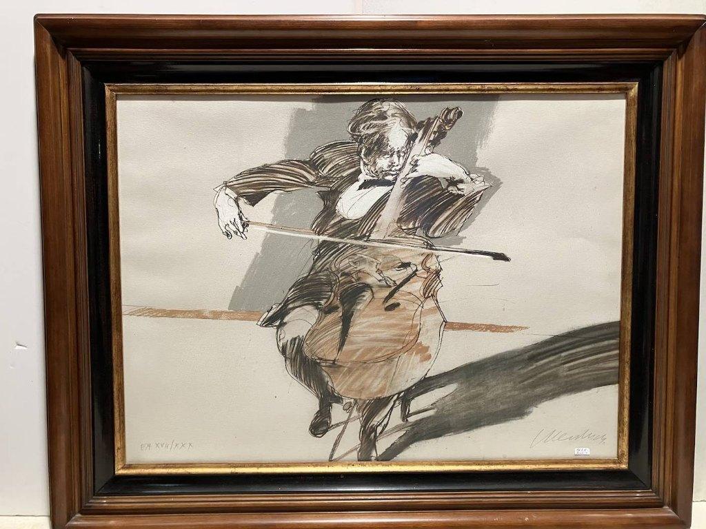 Aquarelle, Beethoven jouant du violoncelle, 20e, Enlèvement