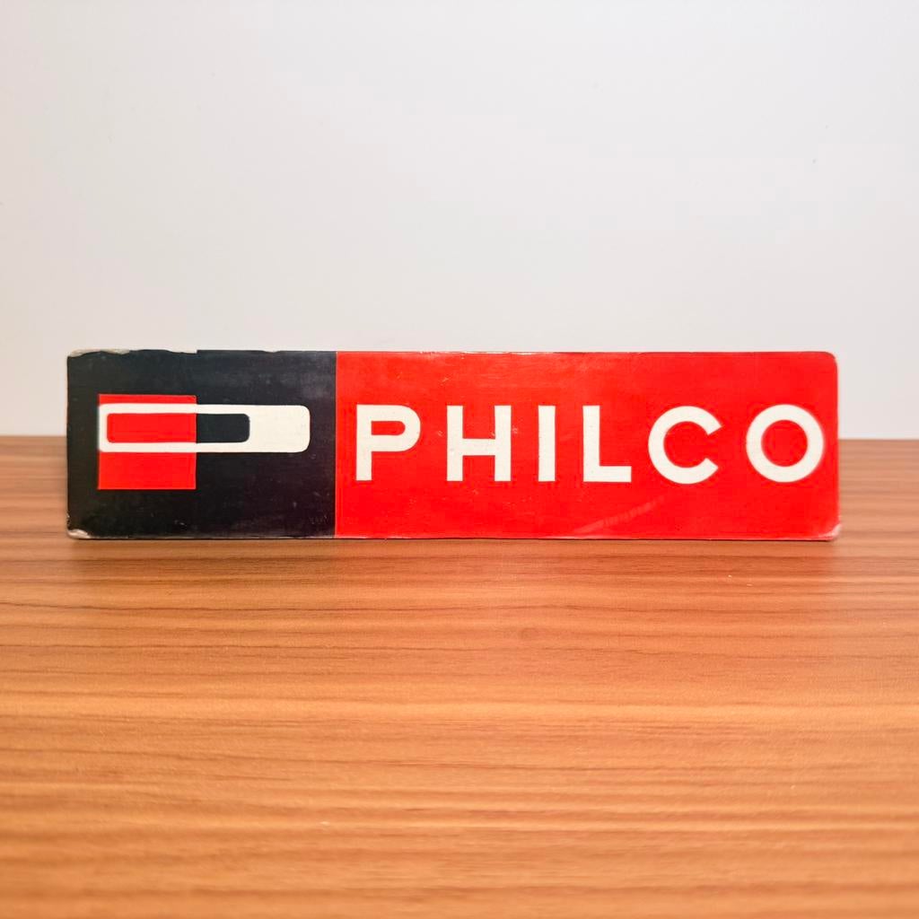PANNEAU D'AFFICHAGE VINTAGE RADIO TV PHILCO ORIGINAL 1960, Envoi, Utilisé, Panneau publicitaire