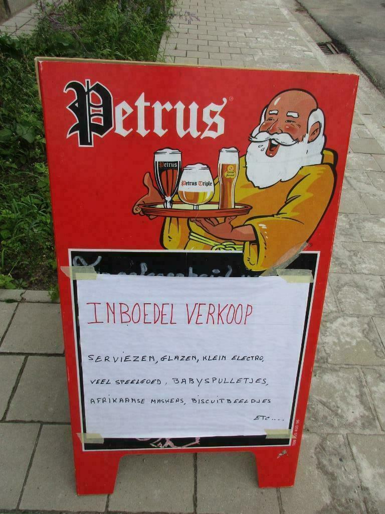 Bier reclamebord Petrus, Verzamelen, Biermerken, Ophalen, Gebruikt, Reclamebord, Plaat of Schild, Overige merken