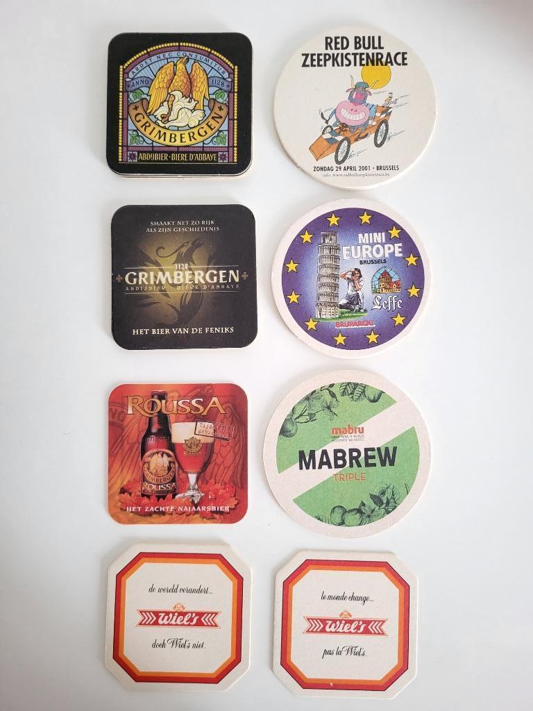 bierviltjes roussa grimbergen wiel's mabru red bull bruparck, Ophalen of Verzenden, Zo goed als nieuw, Viltje(s), Leffe