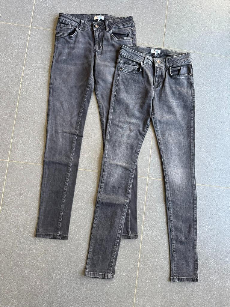 Set van 2 zwarte jeansbroeken Fish & Chips JBC maat 164, Broek, JBC, Ophalen of Verzenden, Zo goed als nieuw