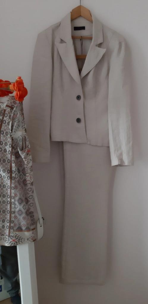 Veste et pantalon de costume - Ramie - Vero Moda 38, Taille 38/40 (M), Vero Moda, Beige, Enlèvement