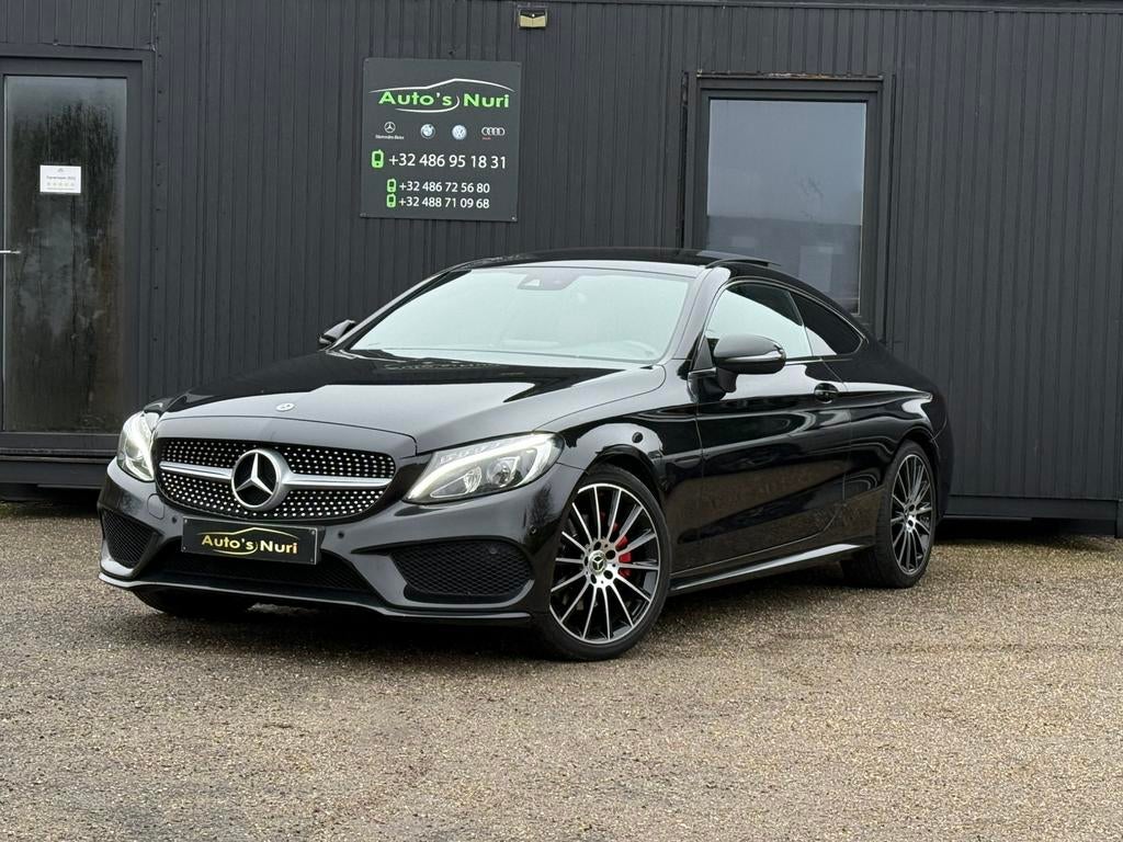 Mercedes-benz c220d coupe 2018 amg pano leder 12M GARANTIE, Automaat, Achterwielaandrijving, Euro 6, Zwart