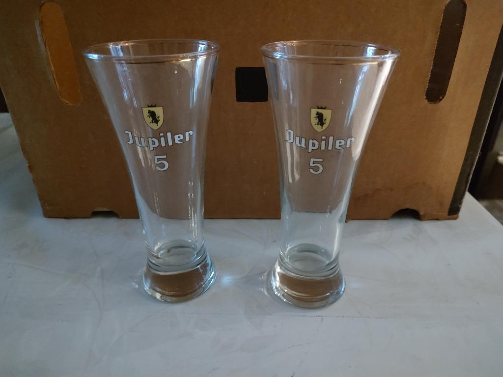 2 jupiler 5 glazen (fluitjes), Ophalen, Gebruikt, Bierglas