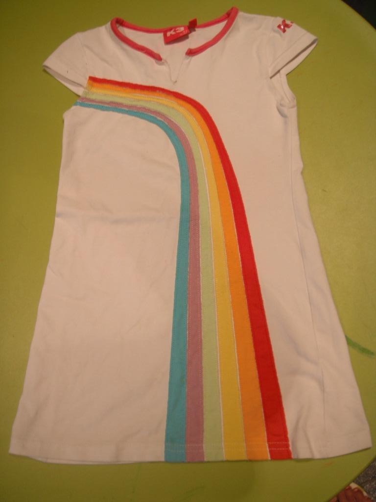 regenboogkleedje K3, maat 116, Ophalen of Verzenden, Gebruikt, Meisje, Jurk of Rok