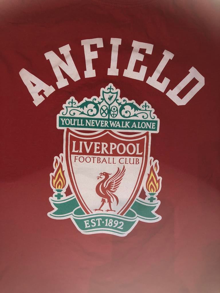 Originele FC Liverpool t-shirt katoen (S grootste jeugdmaat), Verzamelen, Ophalen of Verzenden, Zo goed als nieuw, Shirt