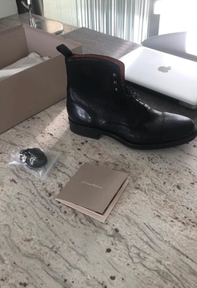 SANTONI Bottines à lacets cuir noires neuves 42, Vêtements | Hommes, Chaussures, Neuf, Bottes, Enlèvement, Santoni