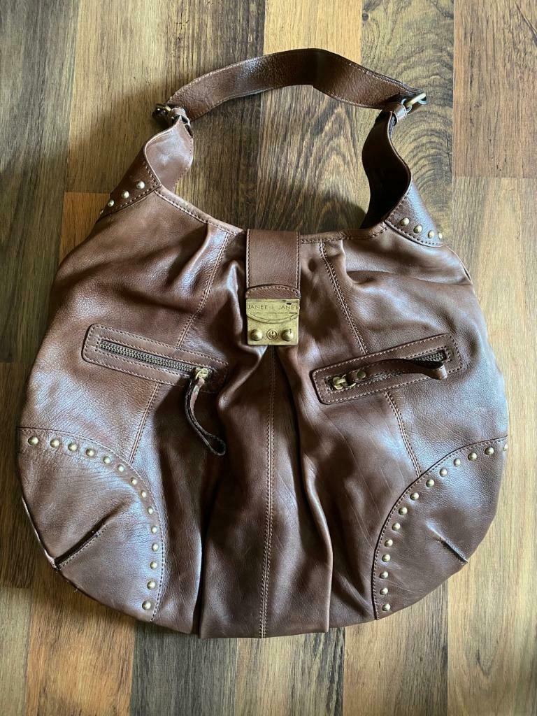 Bruine schoudertas Janet & Janet - NIEUW, Handtassen en Accessoires, Tassen | Damestassen, Verzenden, Nieuw, Bruin, Handtas