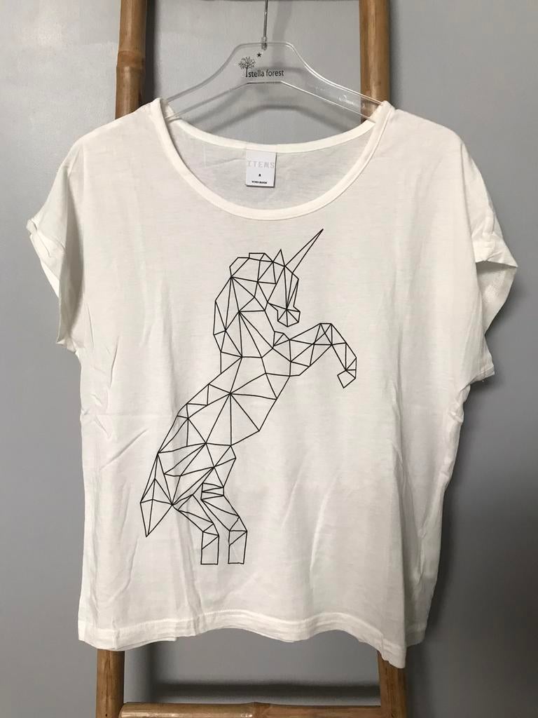 T-shirt blanc Vero Moda licorne, taille M, Vero Moda, Taille 38/40 (M), Blanc, Manches courtes