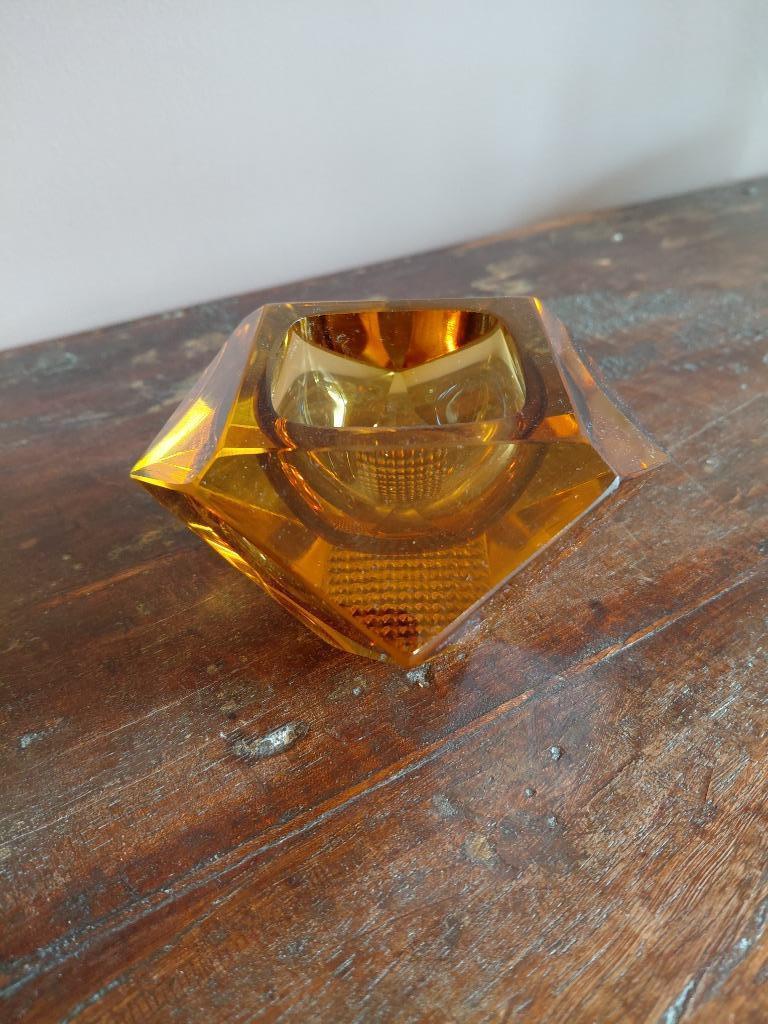 Murano Glas Gefacetteerde "diamant" Sommerso Bowl Element As, Ophalen of Verzenden