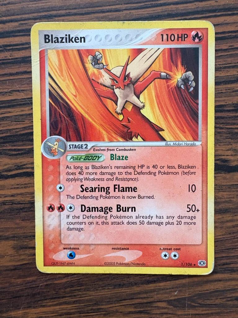 Emerald Blaziken 1/106, Ophalen of Verzenden, Gebruikt, Losse kaart